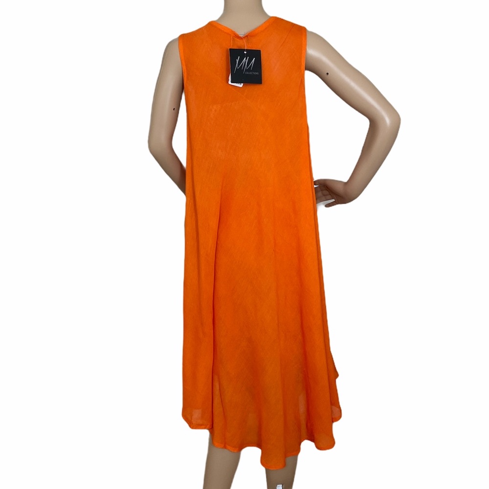 😳SALE😳 MM Collection Women’s Dress Orange 🍊 Print  Rayon - Picture 4 of 6